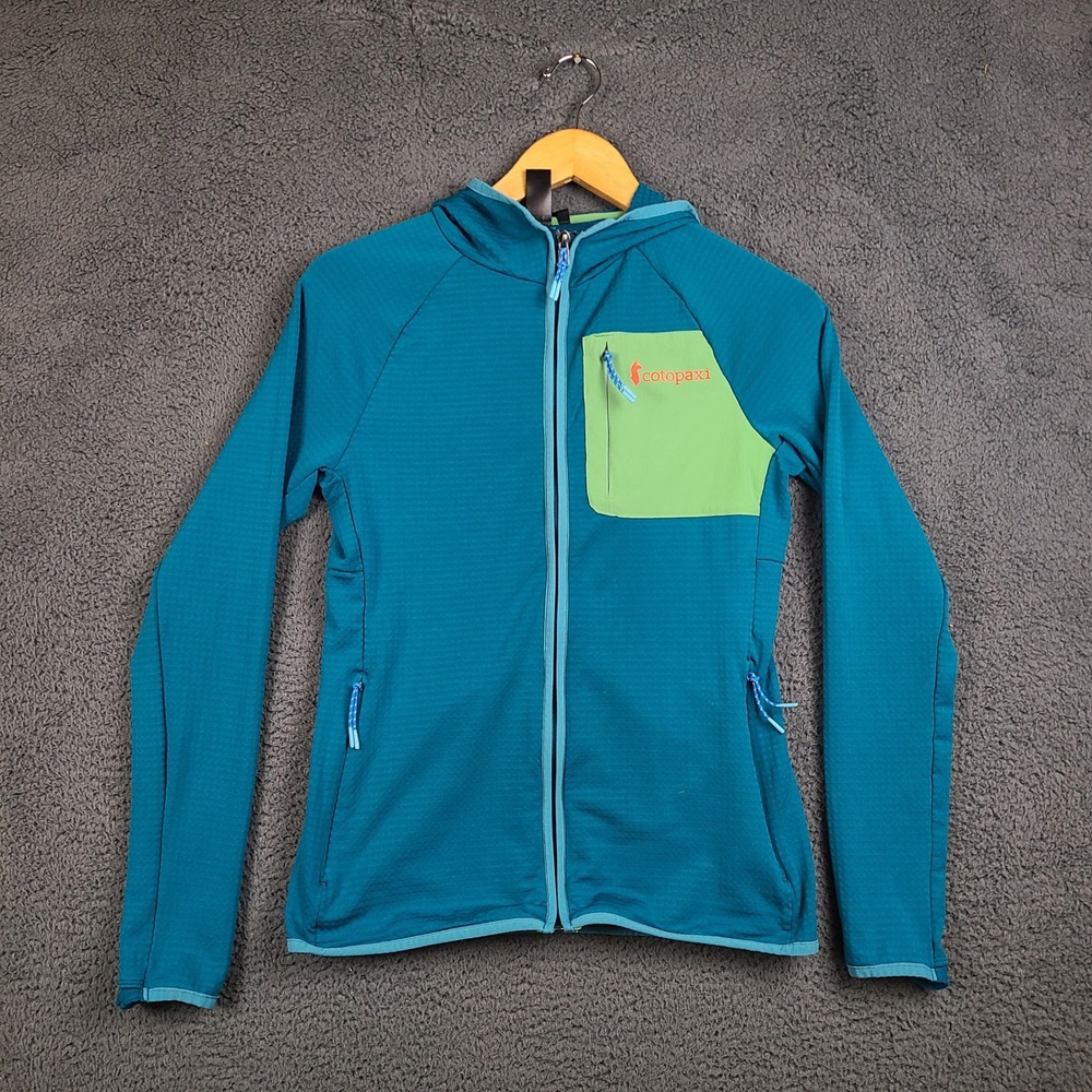 Cotopaxi Otero Full-Zip Hooded Fleece Jacket Teal Lime Green F22471W316 Womens S
